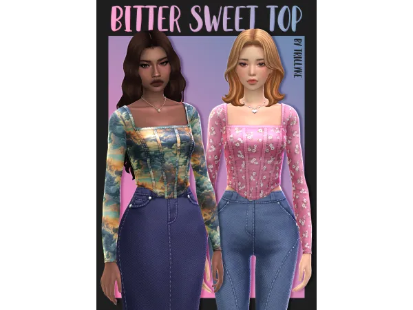 Maxis Match Bitter Sweet Top by trillyke - The Sims 4 Custom Content