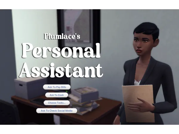 Maxis Match Personal Assistant by plumlace - The Sims 4 Custom Content