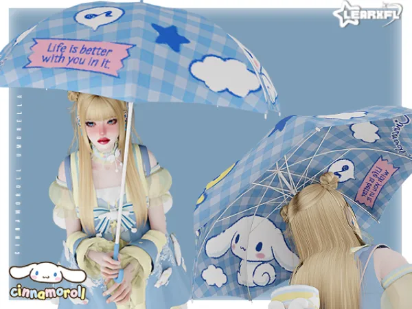 Alpha Cinnamoroll Back To School Collection Cinnamoroll Umbrella [117 Items] by Learxfl - The Sims 4 Custom Content