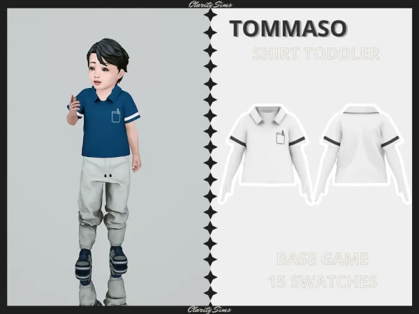 Alpha Tommaso Shirt Toddler - The Sims 4 Custom Content