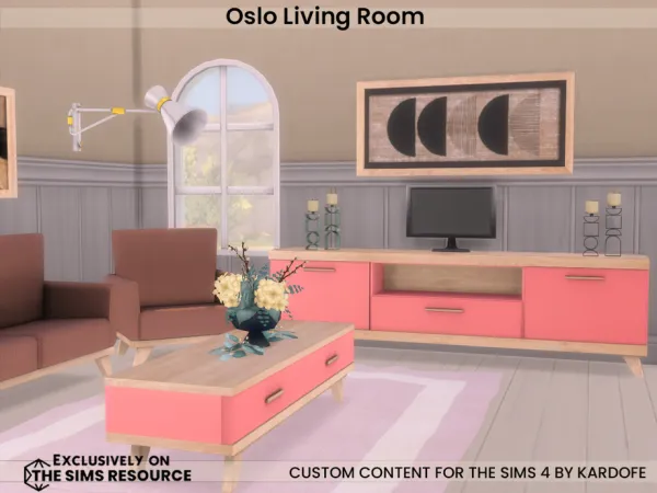 Alpha Oslo Living Room - The Sims 4 Custom Content