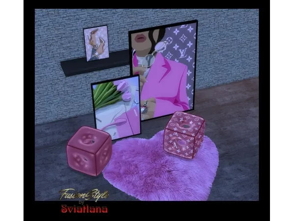 Alpha Poster and Ottoman - The Sims 4 Custom Content