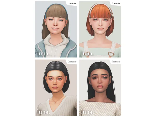 Maxis Match Luna Hair by jo_se_oh - The Sims 4 Custom Content