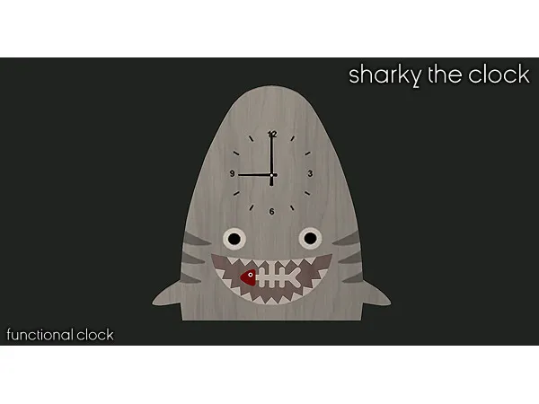 Sharky the clock by littlelittlesimmies - The Sims 2 Custom Content