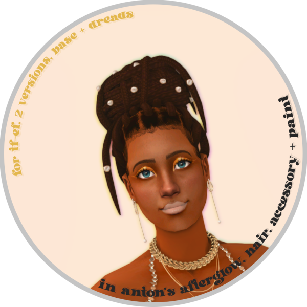 rih bun dreads with pearl pins by simsfinds - The Sims 2 Custom Content