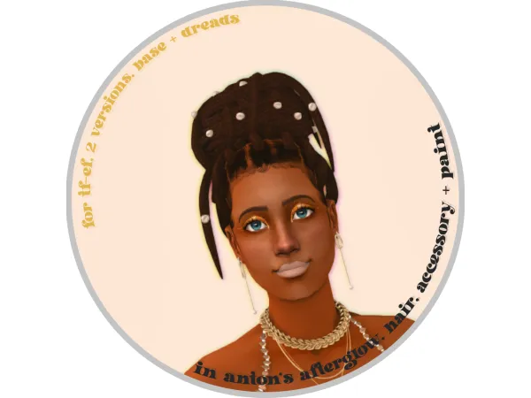 rih bun dreads with pearl pins - The Sims 2 Custom Content