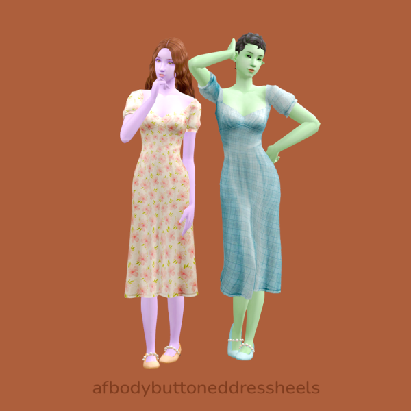 afbodybuttoneddressheels default replacement by simsfinds - The Sims 2 Custom Content
