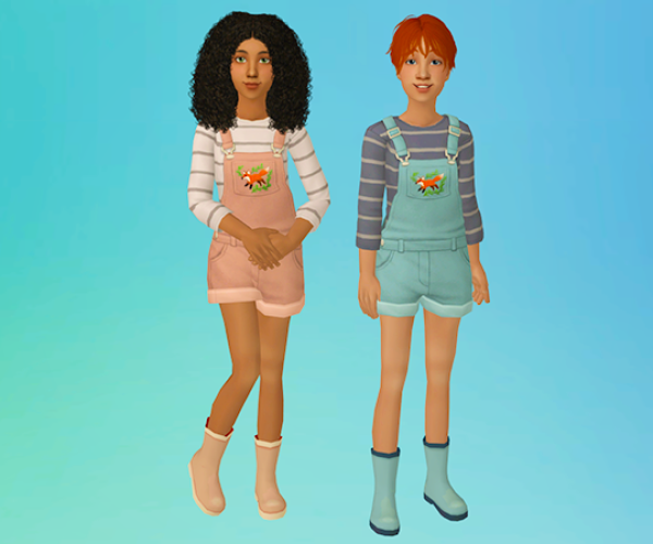 kaluxsims EP11OverallShorts by simsfinds - The Sims 2 Custom Content