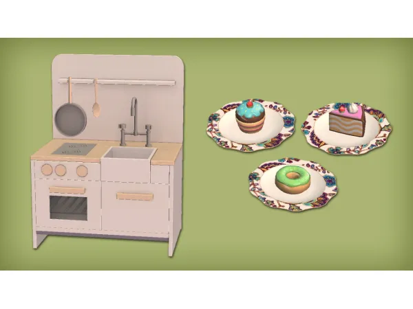 Petit Chef Kitchen Toy Sink and Fridge Functional for - The Sims 2 Custom Content