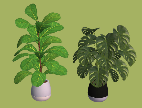 Haze Fig and Monstera Plants for by simsfinds - The Sims 2 Custom Content