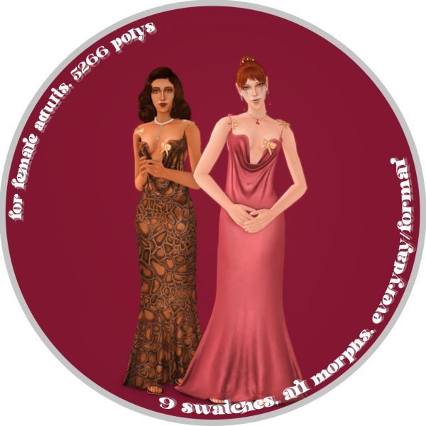 jeanne silk dress by simsfinds - The Sims 2 Custom Content
