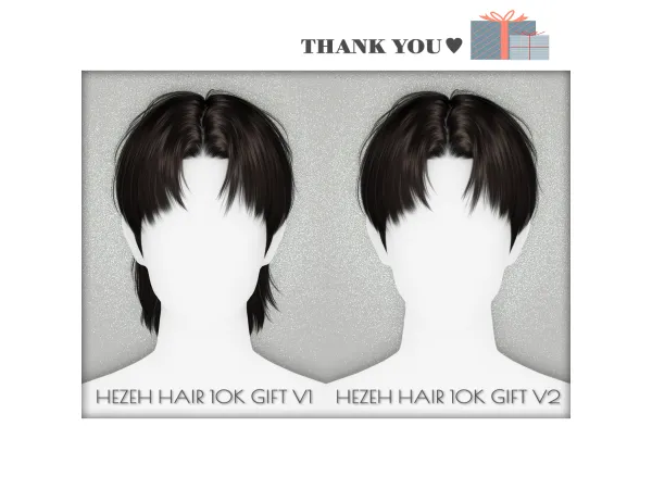 Alpha [Hezeh]10K Gift Hair_V1 V2 - The Sims 4 Custom Content