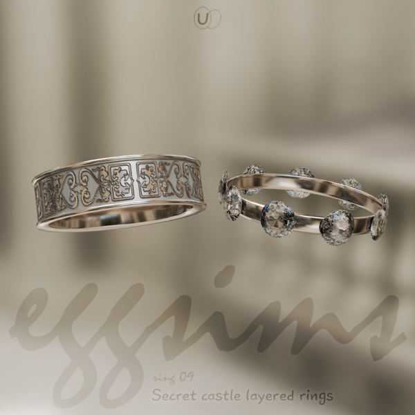 Alpha [ ] Secret castle layered rings by simsfinds - The Sims 4 Custom Content