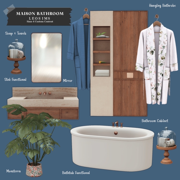Mix Maison Bathroom by leosims4cc - The Sims 4 Custom Content