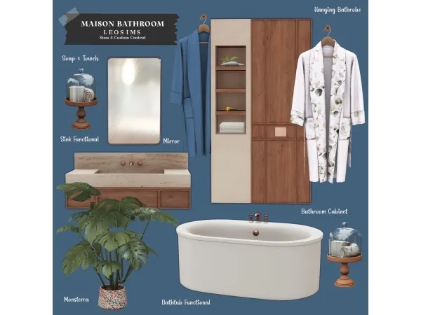 Mix Maison Bathroom - The Sims 4 Custom Content
