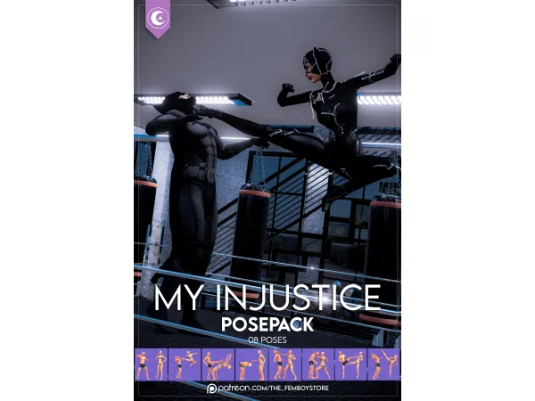 Mix [FEMBOY] My Injustice Posepack by the_FemboyStore - The Sims 4 Custom Content