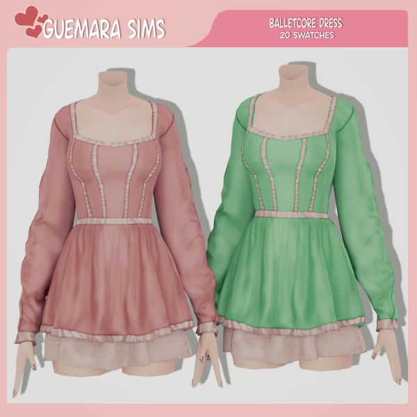 Alpha Balletcore Dress (Public now) by simsfinds - The Sims 4 Custom Content