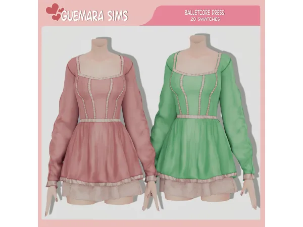 Alpha Balletcore Dress (Public now) by guemarasims - The Sims 4 Custom Content