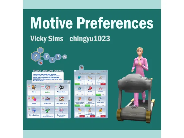Maxis Match Motive Custom Preferences by chingyu1023 - The Sims 4 Custom Content