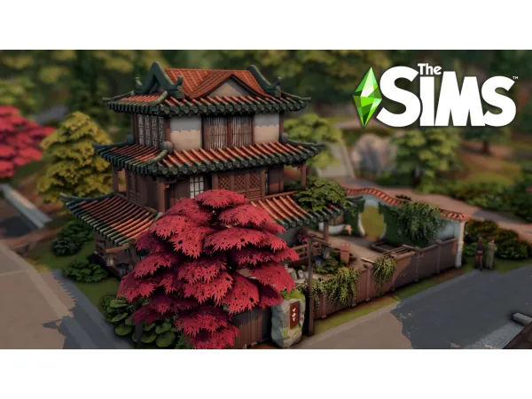 Maxis Match Senbamachi Garden House by bojanasims - The Sims 4 Custom Content