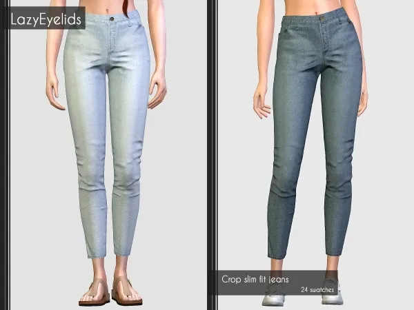 Alpha Crop slim fit jeans - The Sims 4 Custom Content