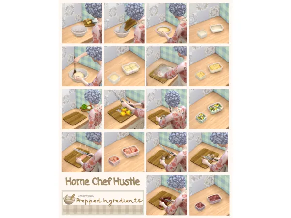 Maxis Match Handmade Prepped Ingredients Home Chef Hustle by littlbowbub - The Sims 4 Custom Content