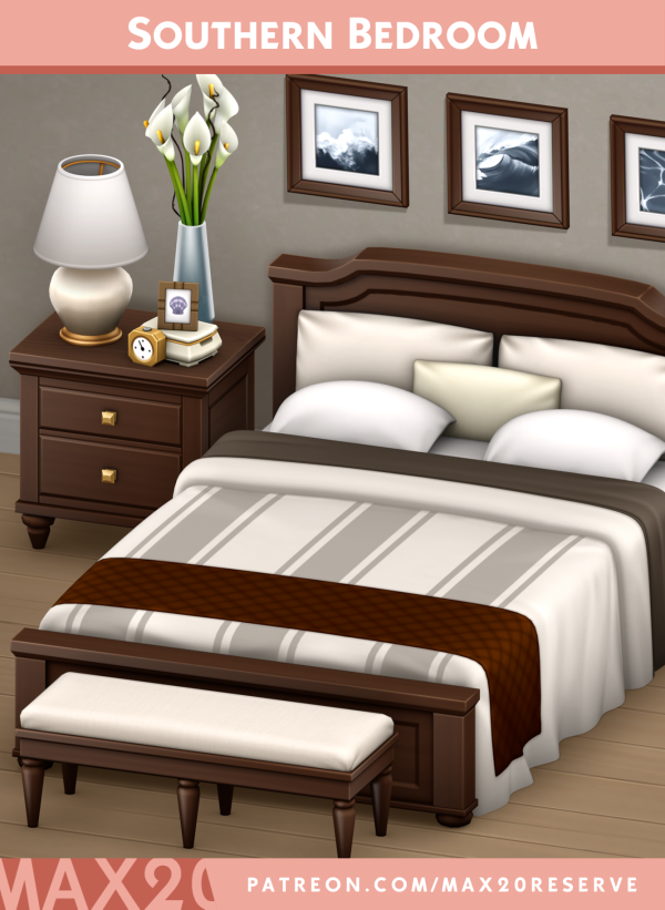 Maxis Match Southern Bedroom by simsfinds - The Sims 4 Custom Content