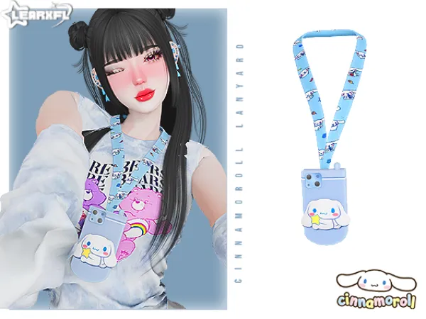 Alpha Cinnamoroll Back To School Collection Cinnamoroll Lanyard [317 Items] by Learxfl - The Sims 4 Custom Content