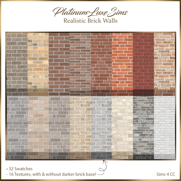 Mix Realistic Brick Walls by simsfinds - The Sims 4 Custom Content