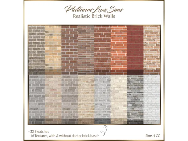 Mix Realistic Brick Walls by Platinumluxesims - The Sims 4 Custom Content