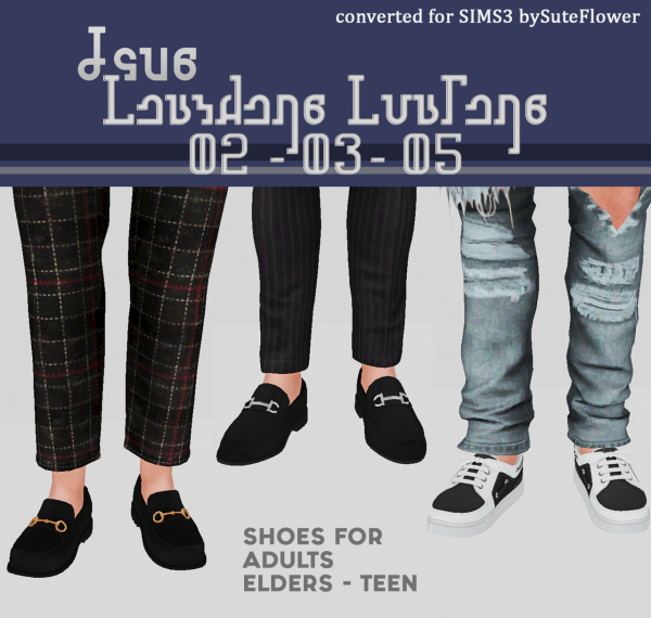 4TO3 Jius LeatherLoafers 02 03 05 by simsfinds - The Sims 3 Custom Content