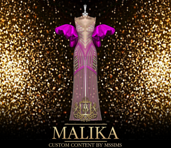 Alpha MALIKA Dress by simsfinds - The Sims 4 Custom Content