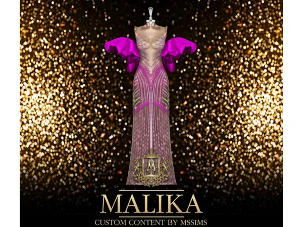 Alpha MALIKA Dress by Mssims4 - The Sims 4 Custom Content