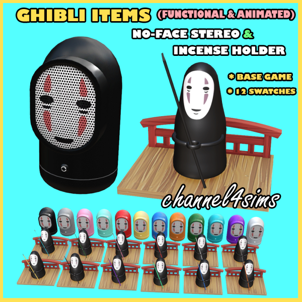 Alpha Ghibli No Face Stereo Incense Holder by simsfinds - The Sims 4 Custom Content