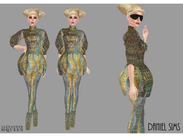 Alpha Lady Gaga in Alexander McQueen - The Sims 4 Custom Content