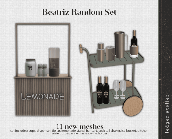 Alpha Beatriz Random Set (AtelierWorkroom) by ledger_atelier - The Sims 4 Custom Content