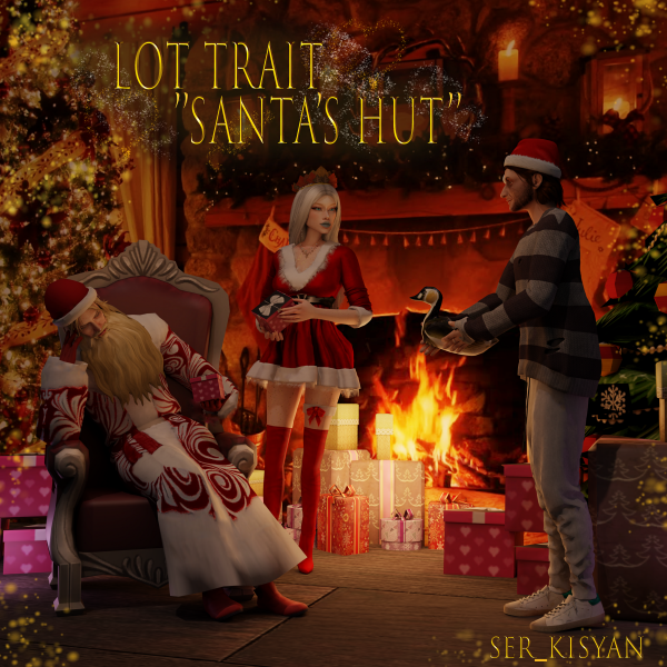 Mix 43173011324431 LOT TRAIT SANTA'S HUT 4317301132443141794326822415 by simsfinds - The Sims 4 Custom Content