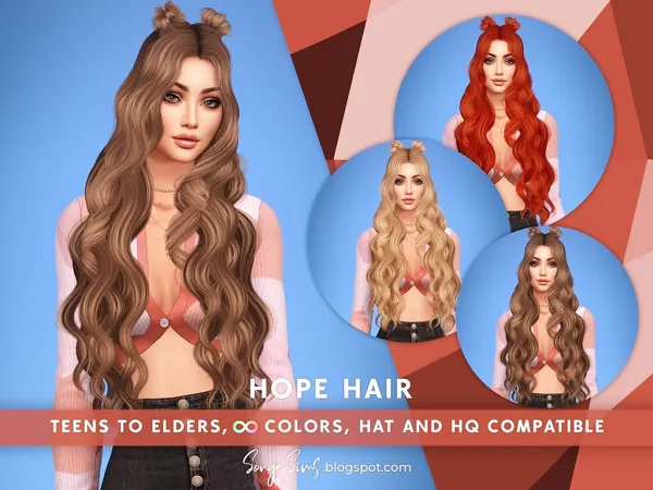 Alpha hope hair now free by sonyasims - The Sims 4 Custom Content