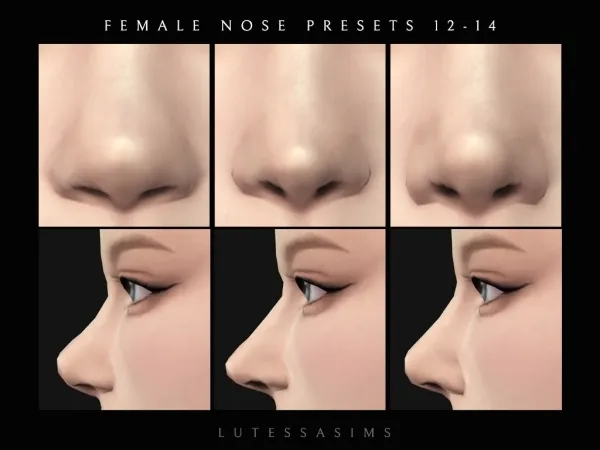 Mix Female nose presets 12 14 - The Sims 4 Custom Content