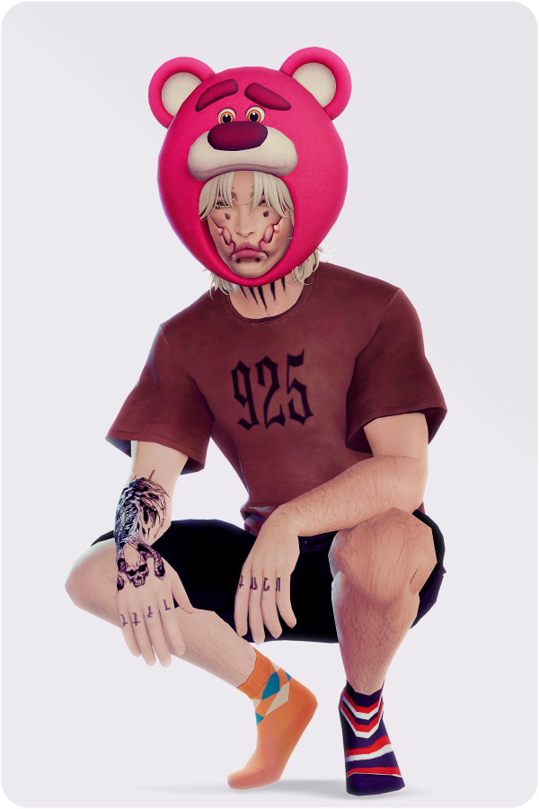 Maxis Match Commission Lotso Huggin' Bear Hood by simsfinds - The Sims 4 Custom Content