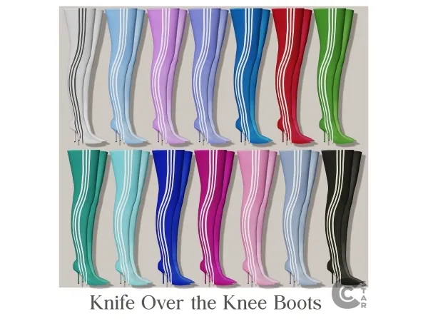 Alpha Knife Sports Over the Knee Boots - The Sims 4 Custom Content