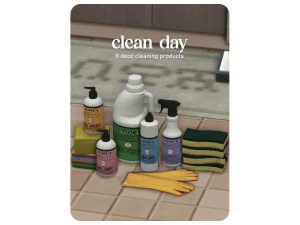 Maxis Match clean day 8 deco cleaning products - The Sims 4 Custom Content