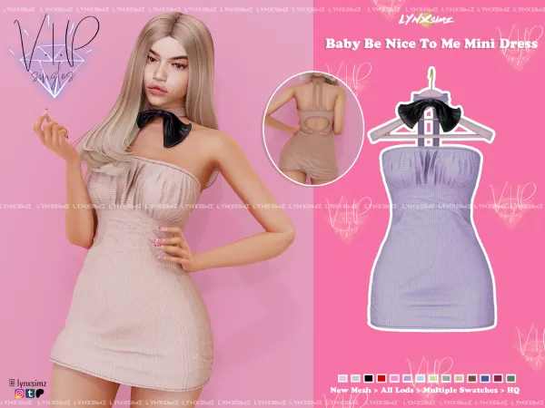 Alpha Baby Be Nice To Me Mini Dress by lynxsimz - The Sims 4 Custom Content