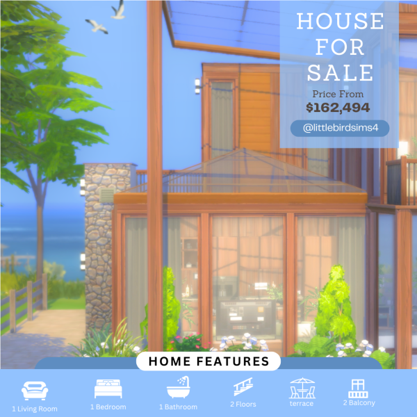 Alpha BEACH HOUSE by simsfinds - The Sims 4 Custom Content