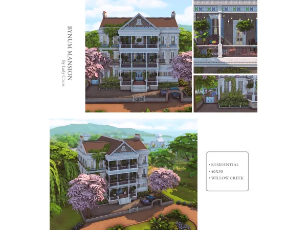 Maxis Match Bynum Mansion by LadyChaos - The Sims 4 Custom Content