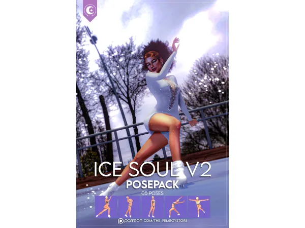 Mix [FEMBOY] Ice Soul v2 Posepack by the_FemboyStore - The Sims 4 Custom Content
