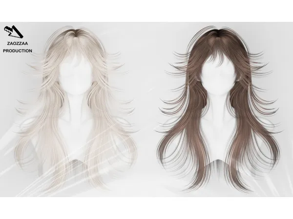 Alpha [ZAO]Sixty Seven Hair by ZAOZZAA - The Sims 4 Custom Content