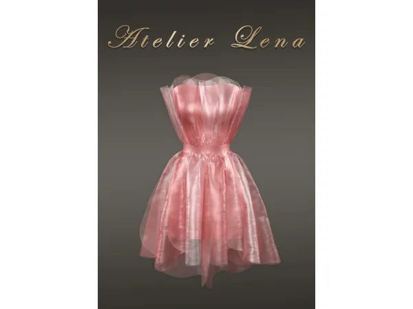 Alpha [Atelier Lena] Petal Mini Dress by atelierlena - The Sims 4 Custom Content