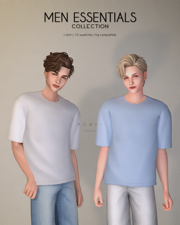 Maxis Match T Shirt Men Essentials Collection by luxysims - The Sims 4 Custom Content