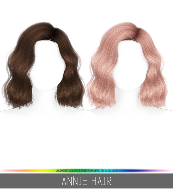 Alpha ANNIE HAIR by simsfinds - The Sims 4 Custom Content
